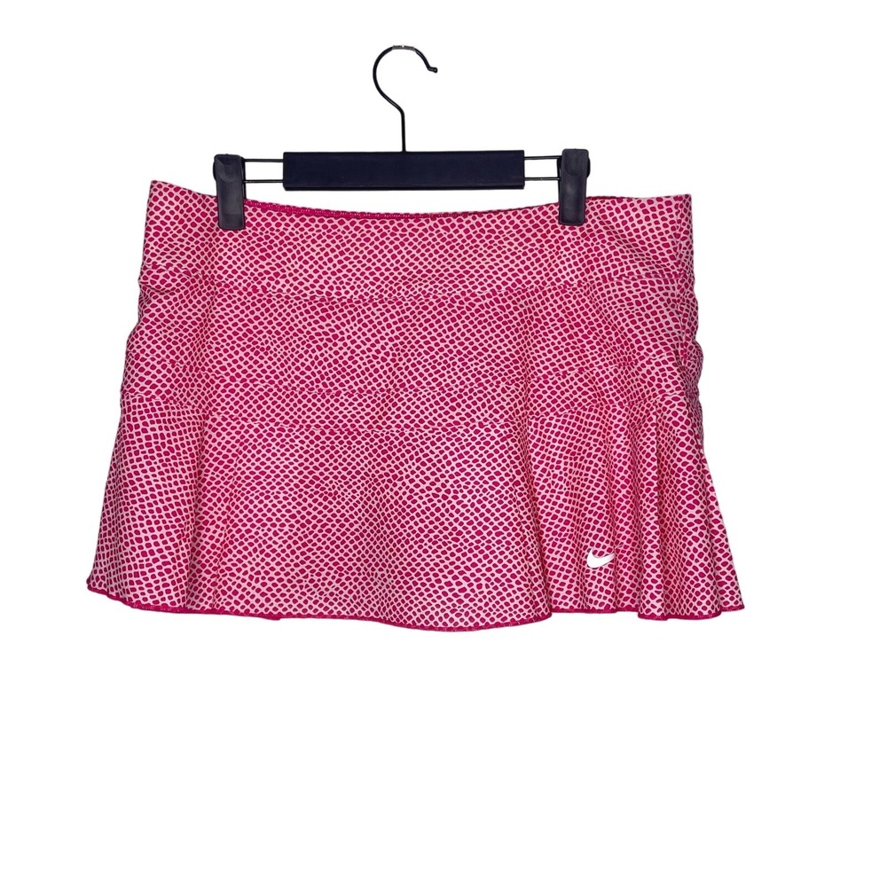Nike Dri-FIT Tennis Skort Pink White Snakeskin Print Pleated Skirt Womens Large